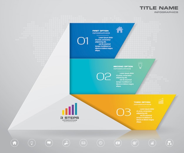 pyramid with free space for text on each level.