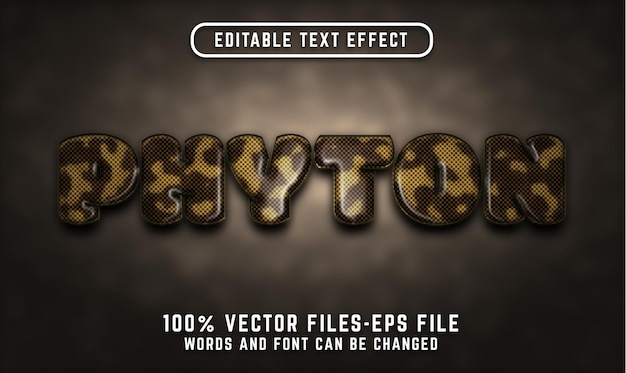 pyton 3d text effect editable text effect cartoon style psd smart object