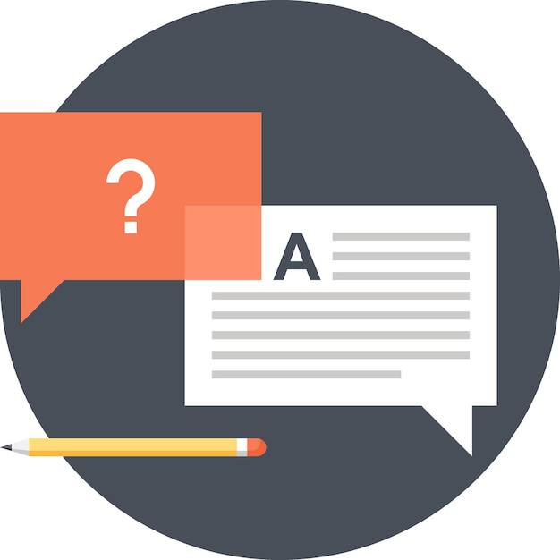 q and a flat web icon
