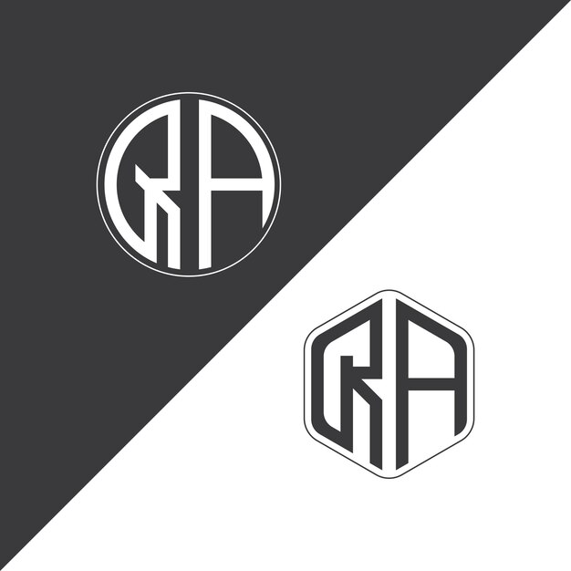 QA initial monogram logo With Circle and Polygon shape creative logo design