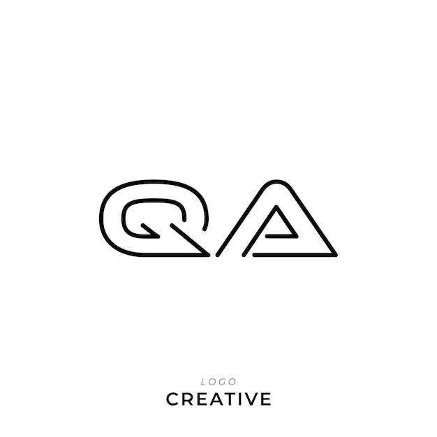 QA Latter Logo Template Vector Colorful Monogram Symbol Font Logo Modern Design Initial Based LOGO