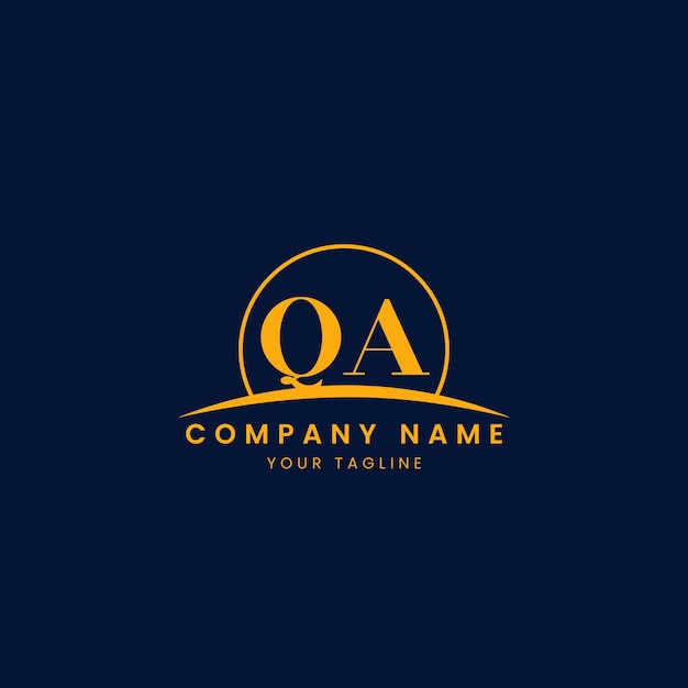 QA Minimalist Corporate Logo with Initials and Arc Design