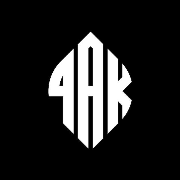 qak circle letter logo design with circle and ellipse shape qak ellipse letters with typographic style the three initials form a circle logo qak circle emblem abstract monogram letter mark vector