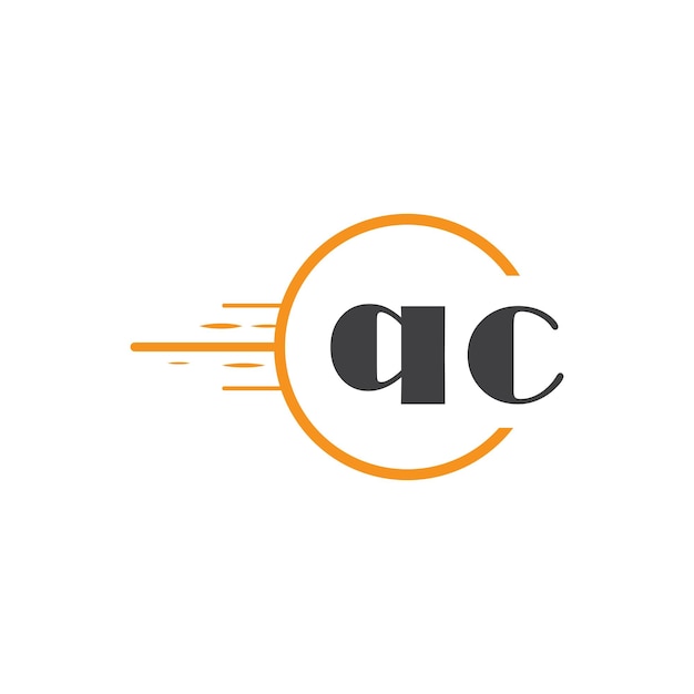 qc initial monogram logo with circle style design