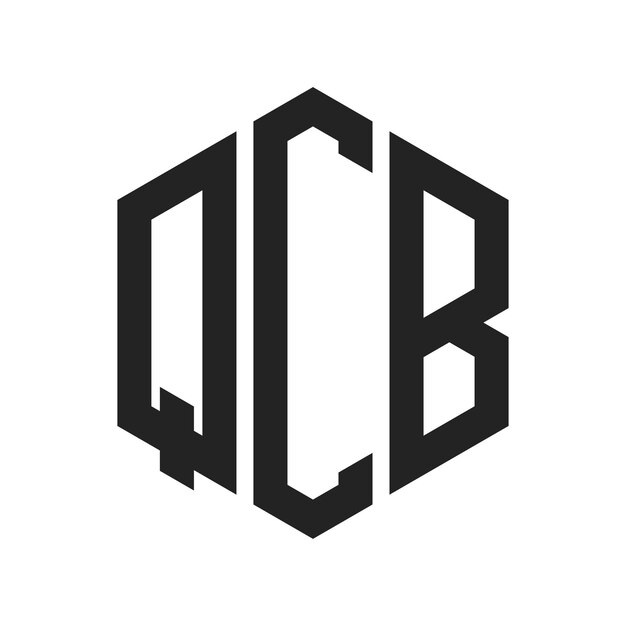 QCB Logo Design Initial Letter QCB Monogram Logo using Hexagon shape