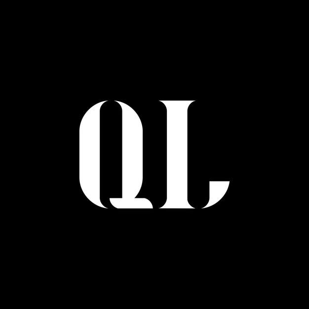QL Q L letter logo design Initial letter QL uppercase monogram logo white color QL logo Q L design QL Q L
