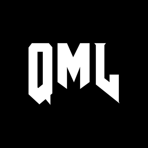 QML letter logo design for technology company QML logo design black and white color combination QML logo QML vector QML design QML icon QML alphabet QML typography logo design