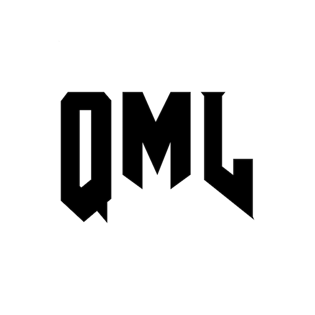 QML letter logo design for technology company QML logo design black and white color combination QML logo QML vector QML design QML icon QML alphabet QML typography logo design