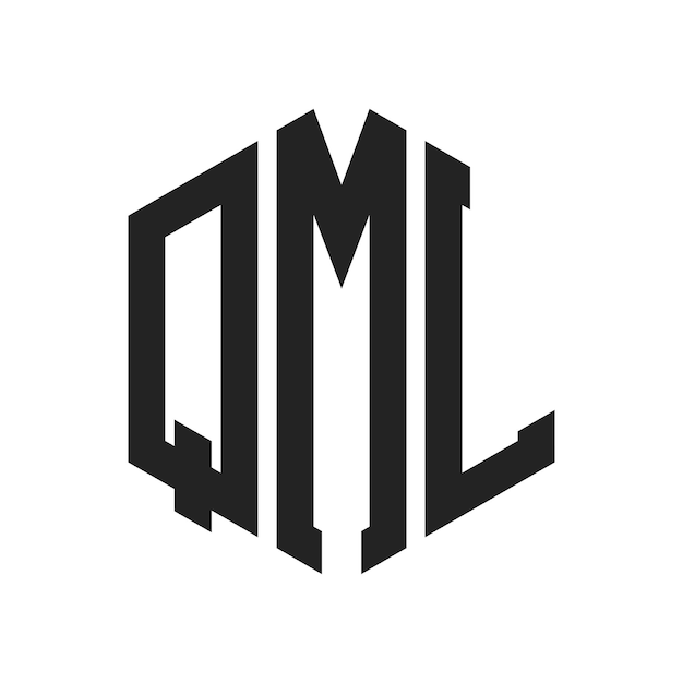 QML Logo Design Initial Letter QML Monogram Logo using Hexagon shape