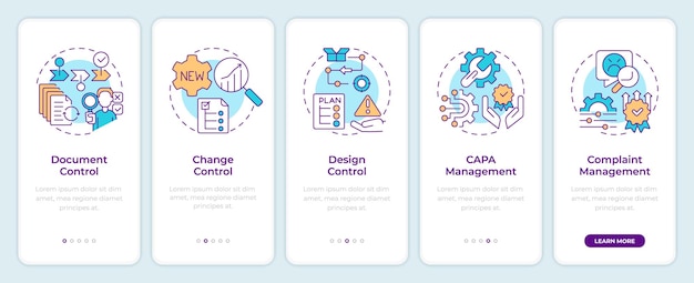 QMS processes onboarding mobile app screen