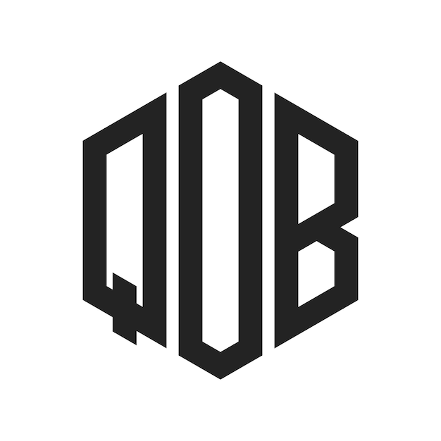 QOB Logo Design Initial Letter QOB Monogram Logo using Hexagon shape