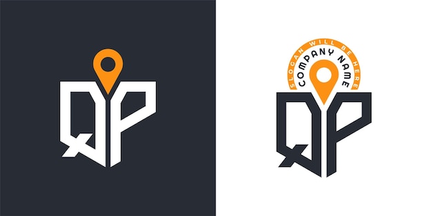 QP Location Logo Bundle Letter QP Logo Dual Vector Icons for Recruitment and Navigation