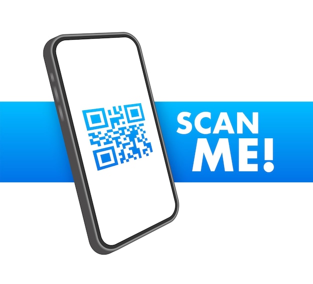 QR code for smartphone Inscription scan me with smartphone icon Qr code for payment
