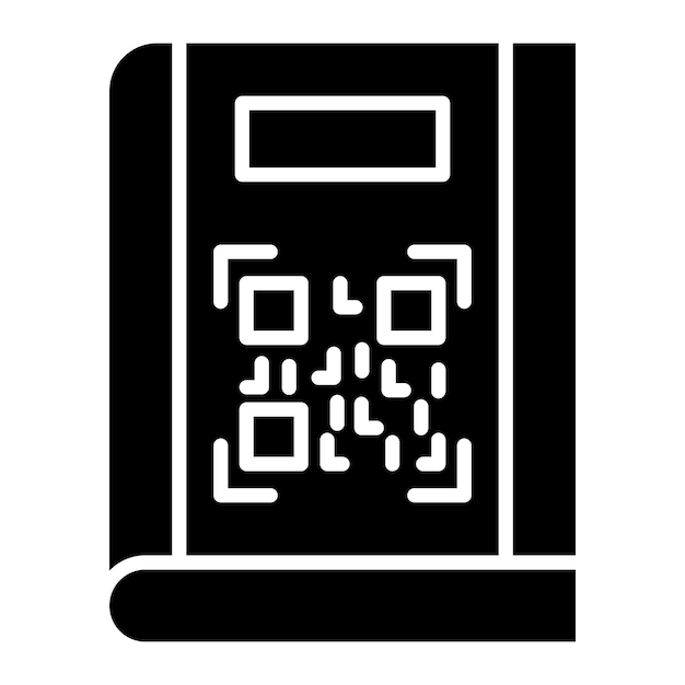 QR Code Glyph Solid Black Illustration