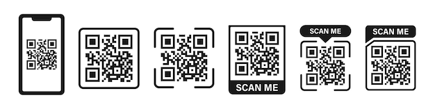 QR code icon set Scan qr code symbol Vector illustration