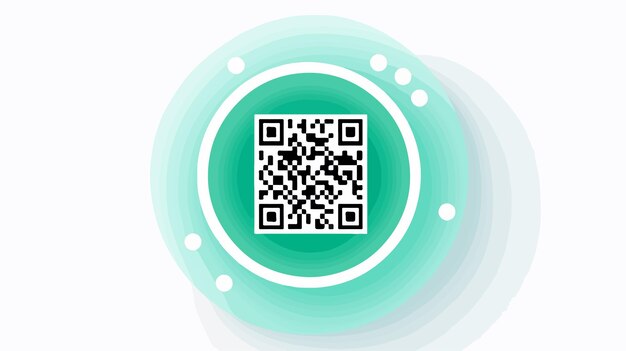 QR Code Inside Circle Design of Technology Scan