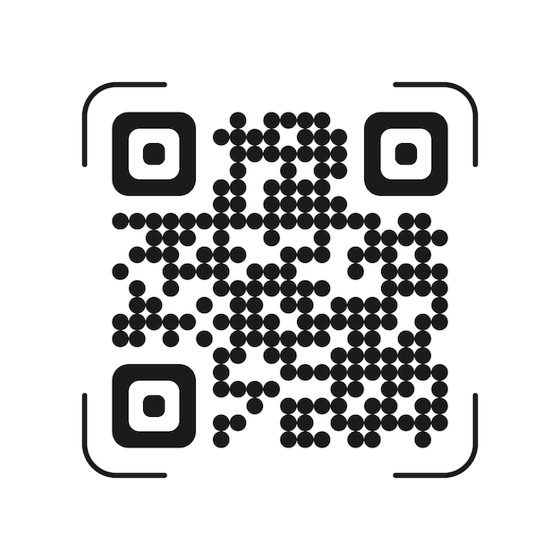 qr code sample vector abstract icon isolated on white background vector illustration