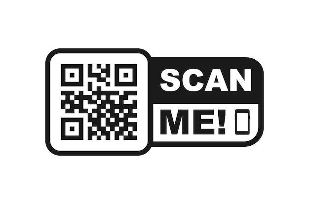 QR code scan for smartphone QR code with inscription scan me with smartphone