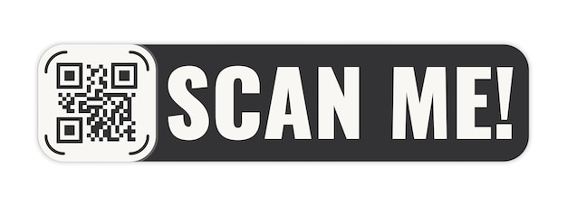 qr code scan me in speech bubble scan me concept icon