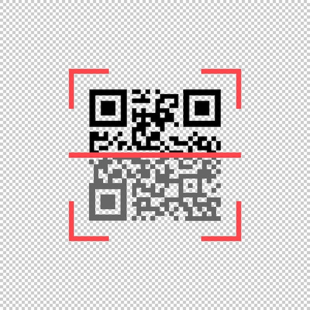 QR code scanning icon. Vector on isolated white background. EPS 10.