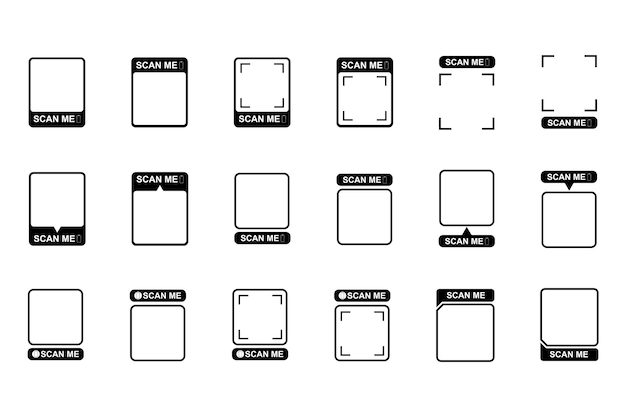 QR codes for smartphone QR code with inscription scan me with smartphone Scan me icon Scan qr code icon for payment