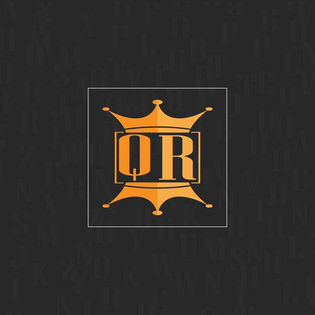 QR initial monogram logo with square style design