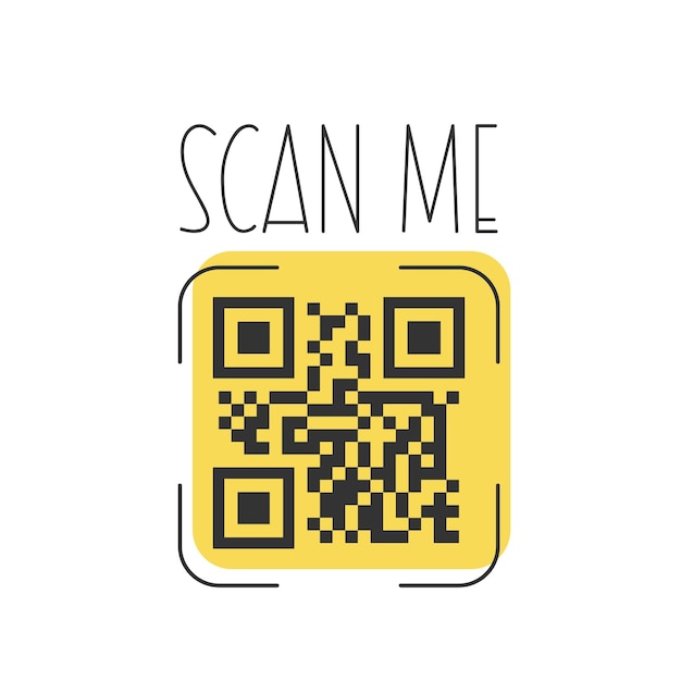 QR-kode til smartphone. Teksten lyder: Scan mig med smartphone-ikonet. QR-kode til betaling