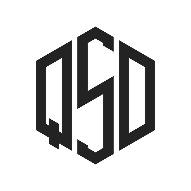 QSD Logo Design Initial Letter QSD Monogram Logo using Hexagon shape