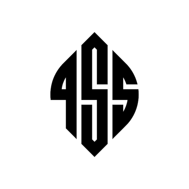 QSS circle letter logo design with circle and ellipse shape QSS ellipse letters with typographic style The three initials form a circle logo QSS Circle Emblem Abstract Monogram Letter Mark Vector
