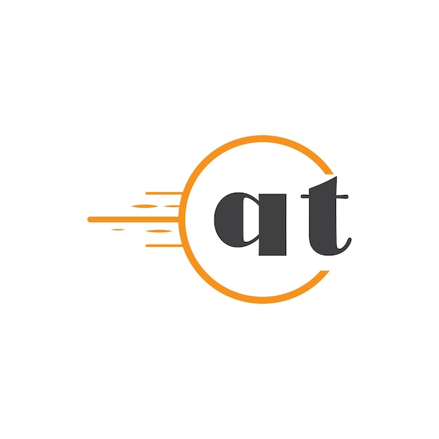 qt initial monogram logo with circle style design