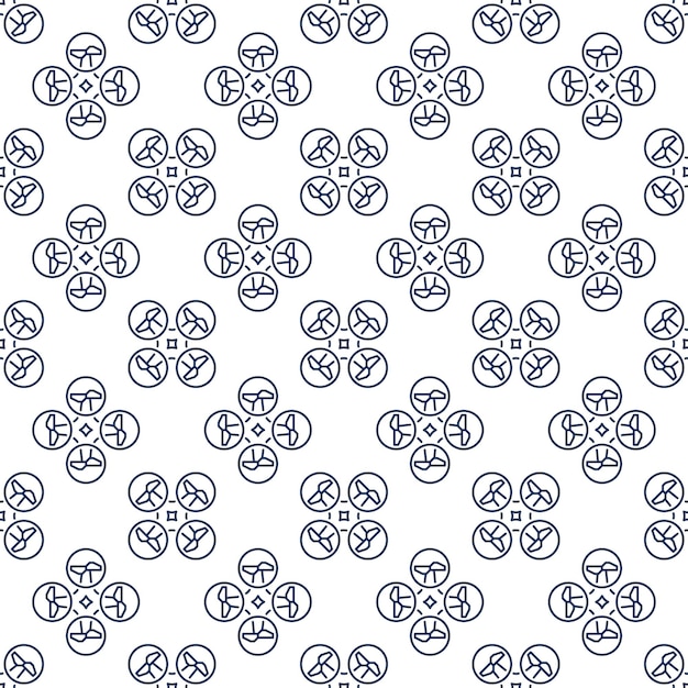 Quadrotor vector Drone concept thin line seamless pattern
