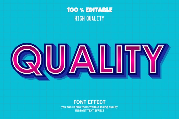 Quality text, editable font effect
