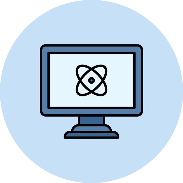 quantum computing icon vector image can be used for computer and hardware