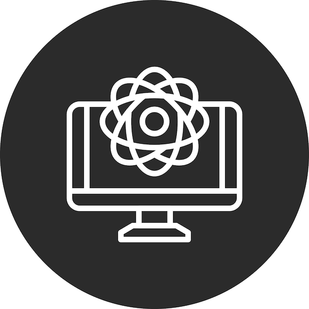quantum computing vector icon illustration of computer and hardware iconset