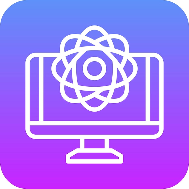 quantum computing vector icon illustration of computer and hardware iconset