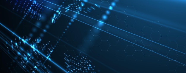 Quantum-processering. Dybdegående læring. Kunstig intelligens. Ny fremtidsteknologi til forretnings- eller videnskabspræsentation
