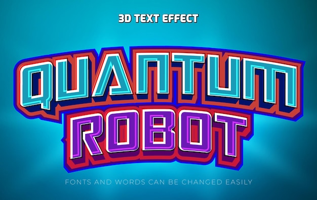 Quantum robot 3d editable text effect style