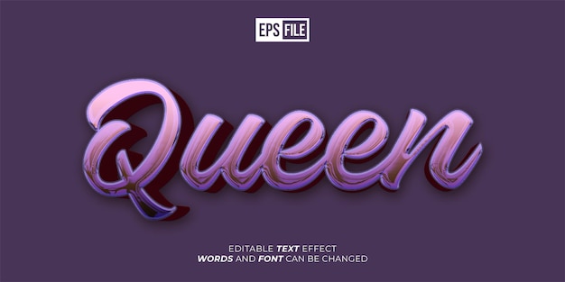 queen editable text 3d shine font style