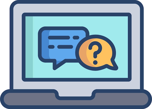Question answer linear color illustration