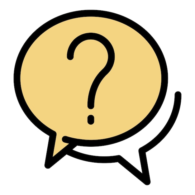Question chat icon Outline question chat vector icon color flat isolated