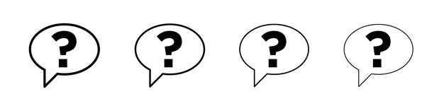 Question icon Outline sign symbol set