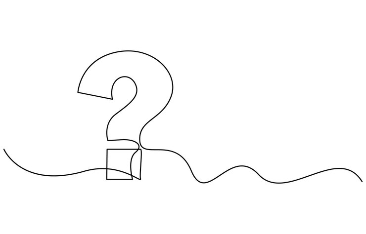 Question Mark continuous line one line drawing isolated vector illustration