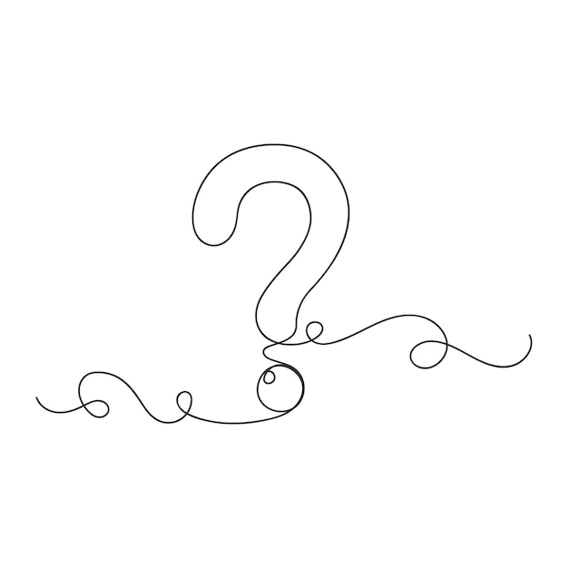 Question mark continuous one line drawing isolated vector illustration