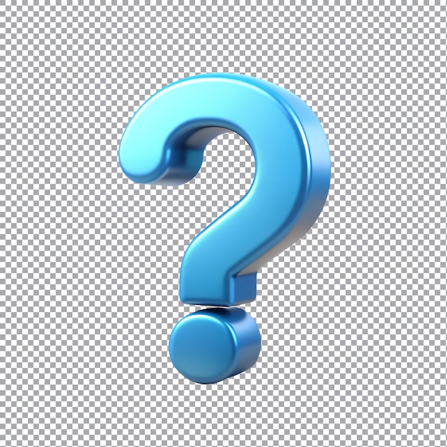 Question mark icon 3d on transparent background