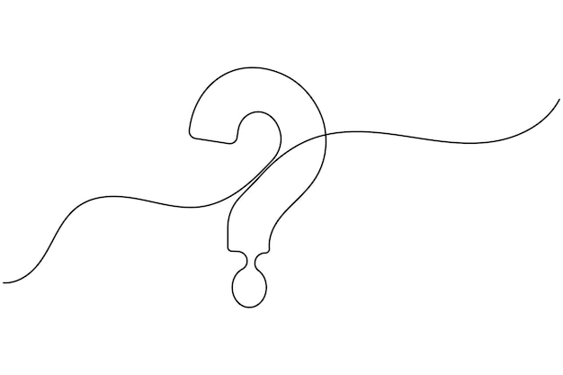Question mark icon continuous one line drawing and minimalist style isolate outline vector