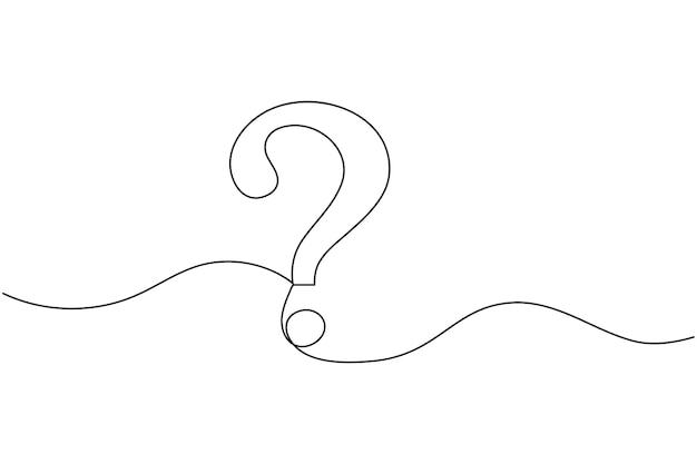 Question mark icon continuous one line drawing and minimalist style isolate outline vector