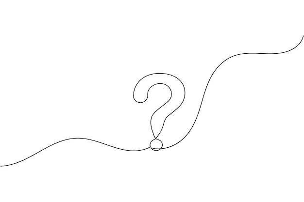 Question mark icon continuous one line drawing and minimalist style isolate outline vector