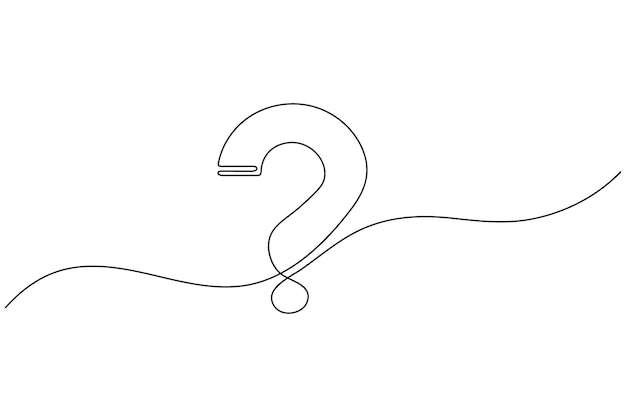Question mark icon continuous one line drawing and minimalist style isolate outline vector