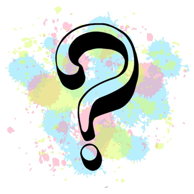 Question mark icon hand drawing image vector