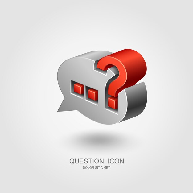 Question mark in speech bubble, interrogation concept